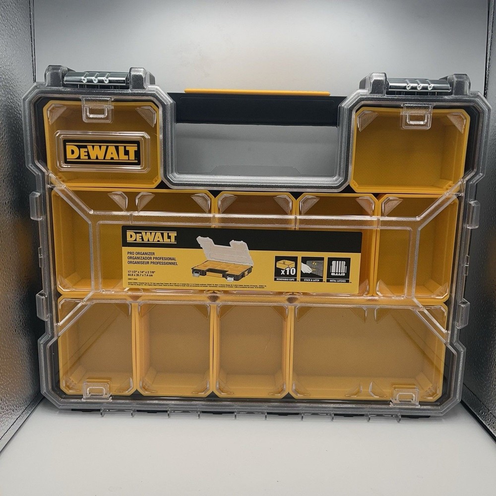 DEWALT SMALL PARTS TOOL STORAGE ORGANIZER STACKABLE REMOVEABLE 10-COMPARTMENT