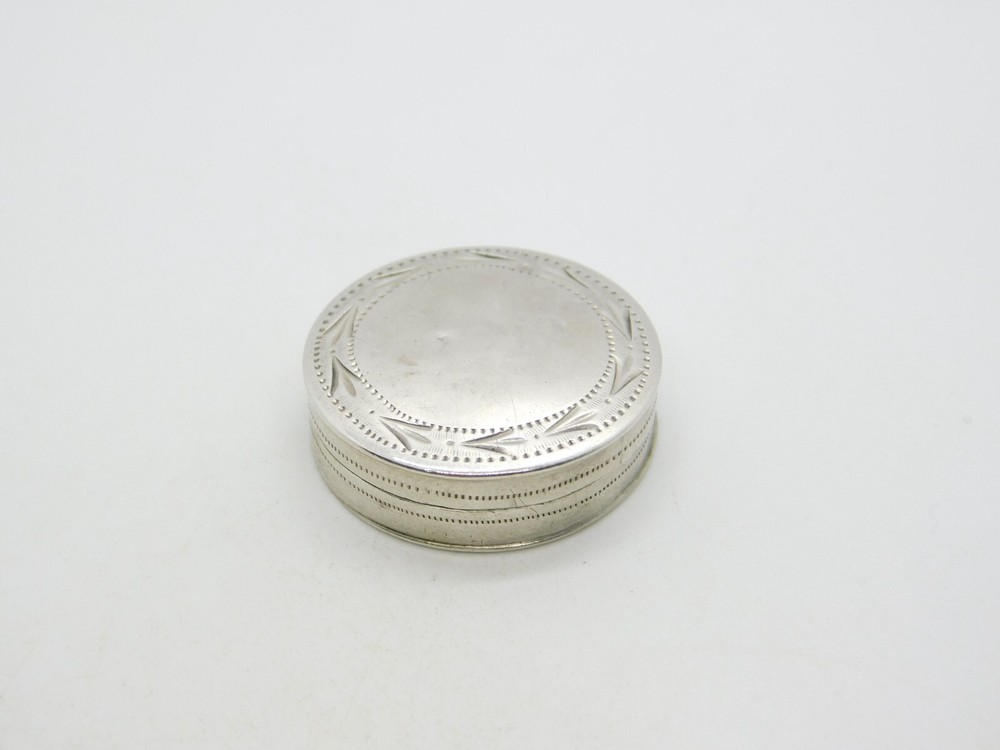 George III Sterling Silver Circular Patch Box Antique 1800 Birmingham