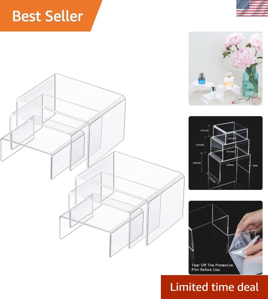 Versatile 2 Sets of Clear Acrylic Risers: Small and Elegant Display Solutions