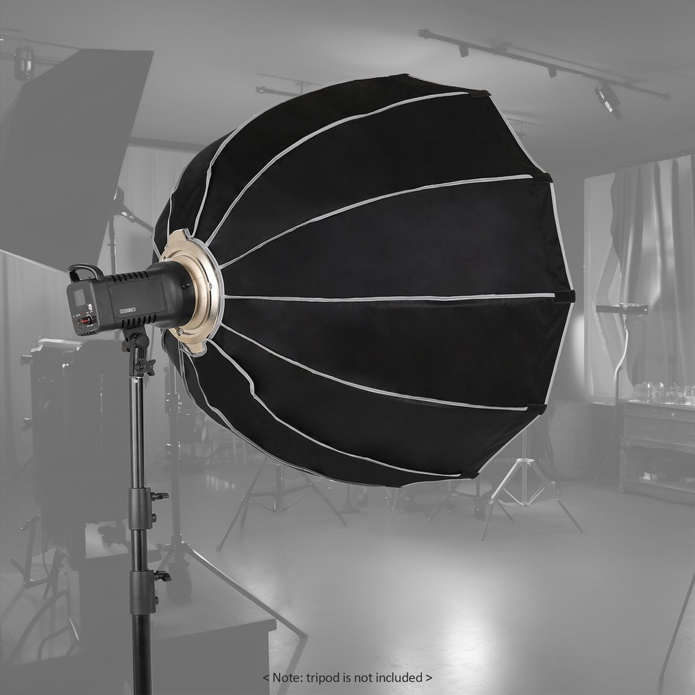 60cm/ 23.6in Quick Release Parabolic Softbox Foldable Softbox With Bowen FDIG