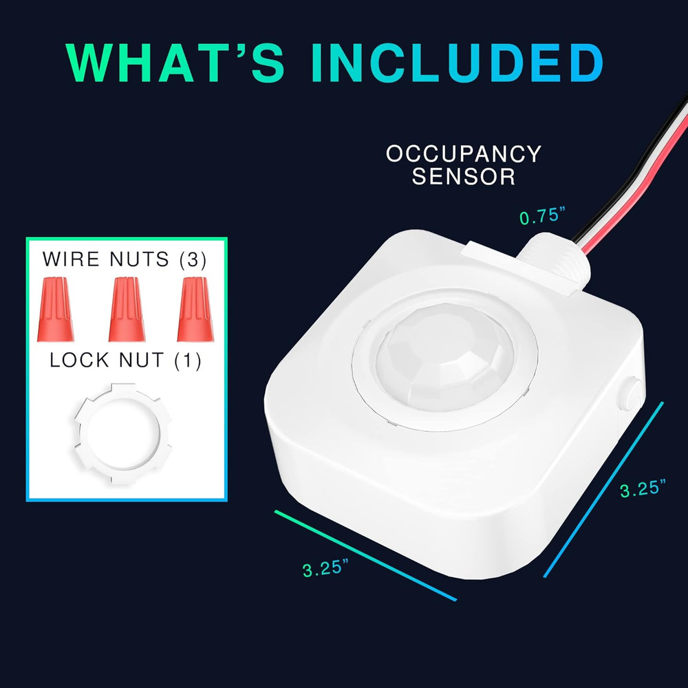 Single Pack Ceiling Occupancy Motion Sensor, Passive Infrared Technology, High B