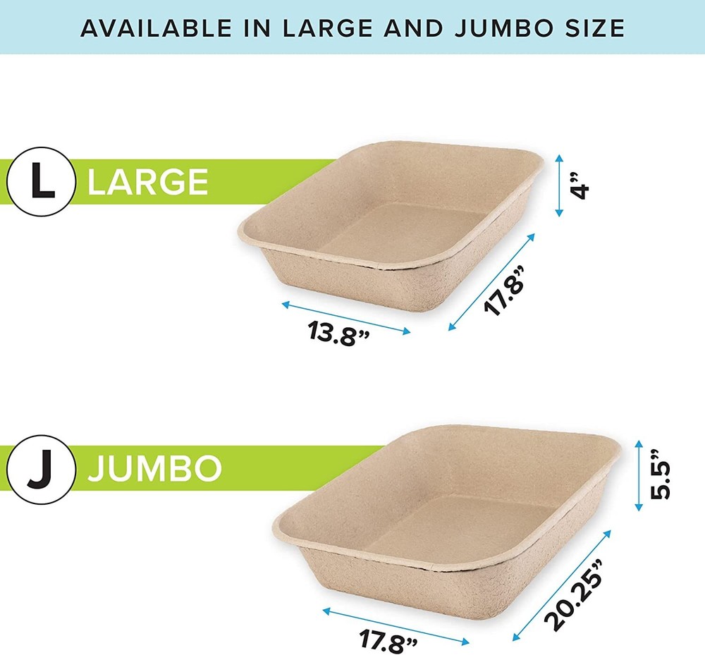 Kitty Sift (6-Pack) Disposable Cat Litter Box Sustainable, Clean - Large, 6-Pack