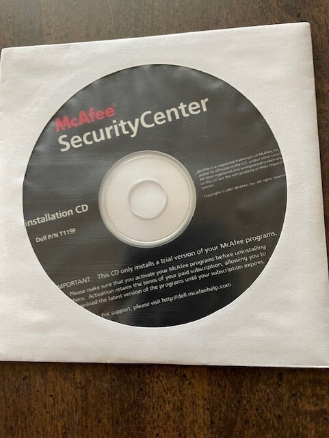 McAfee Security Center Reinstallation CD 2007- New Sealed In Package