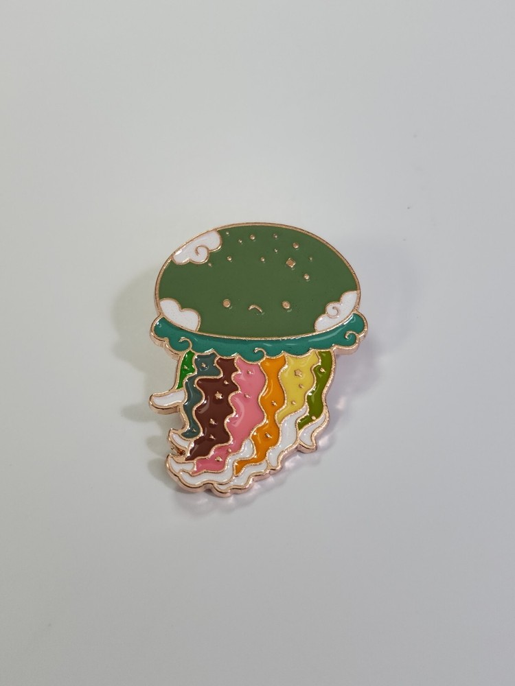 Jellyfish Lapel Pin Multi-color Rainbow