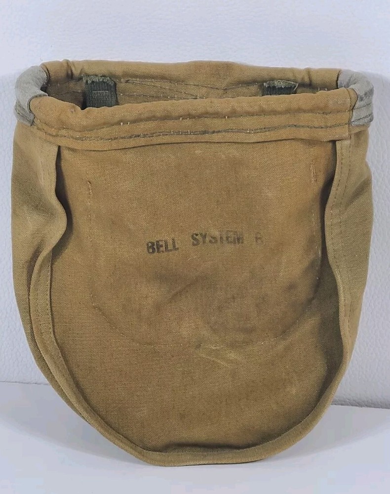 Bell System C Bright Star Flashlight Black 7" & Leather Canvas Lineman Tool Bag