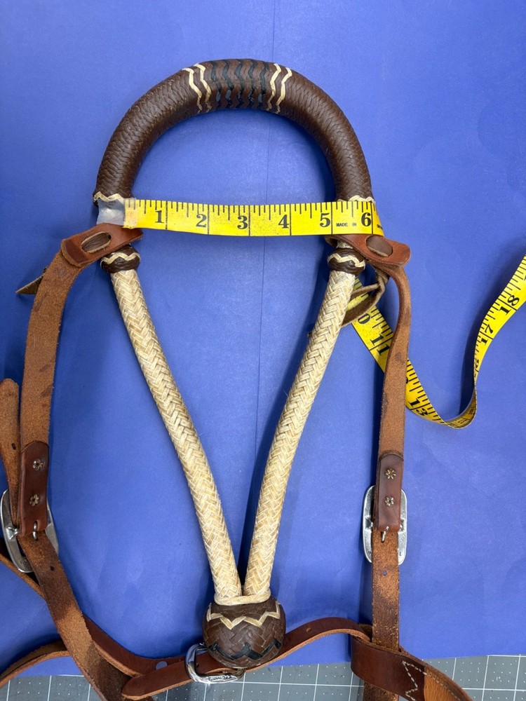 Rawhide Braided Hackamore and Horse Hair rope Set