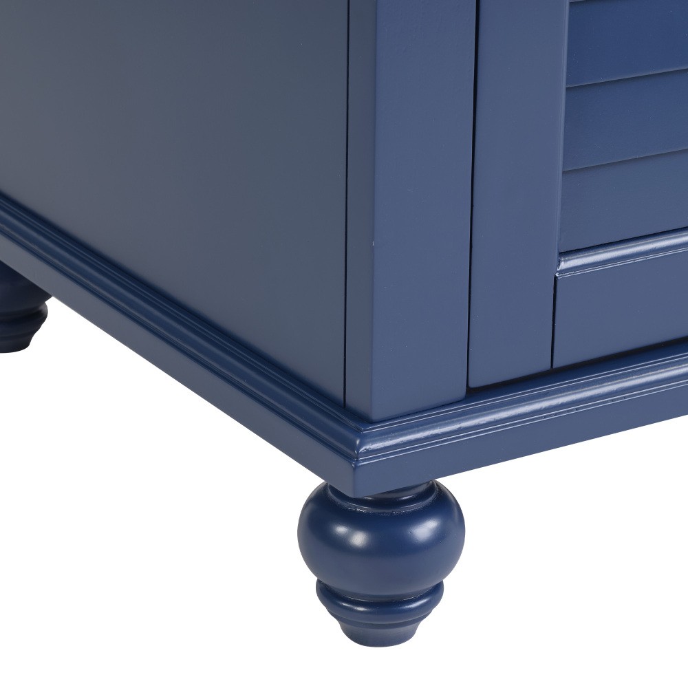 36" Blue Bathroom Vanity with Ceramic Sink, Soft-Close Drawers, Solid Wood Frame