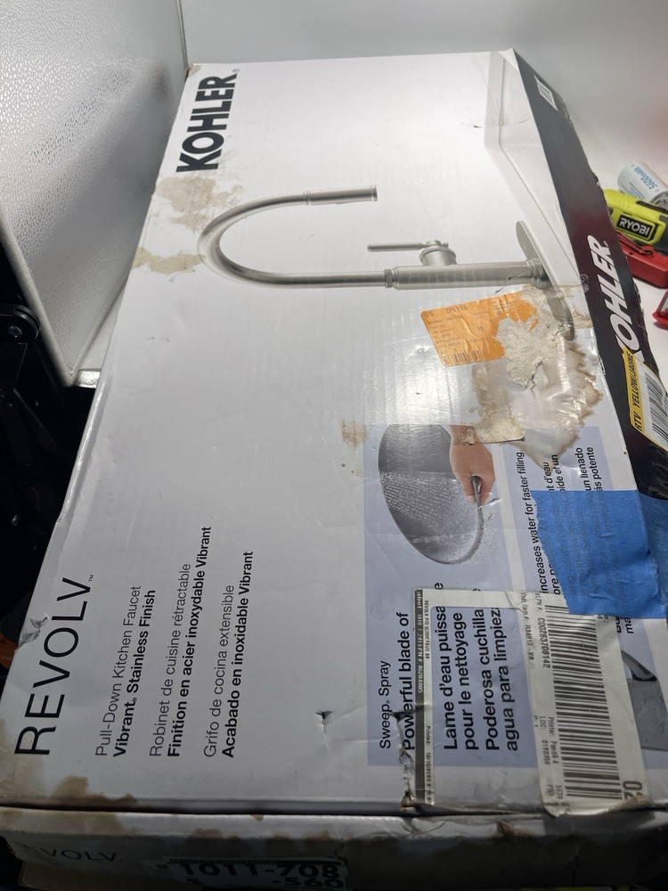 KOHLER Revolv Single-Handle Pull-Down Kitchen Faucet - Vibrant Stainless (Open B