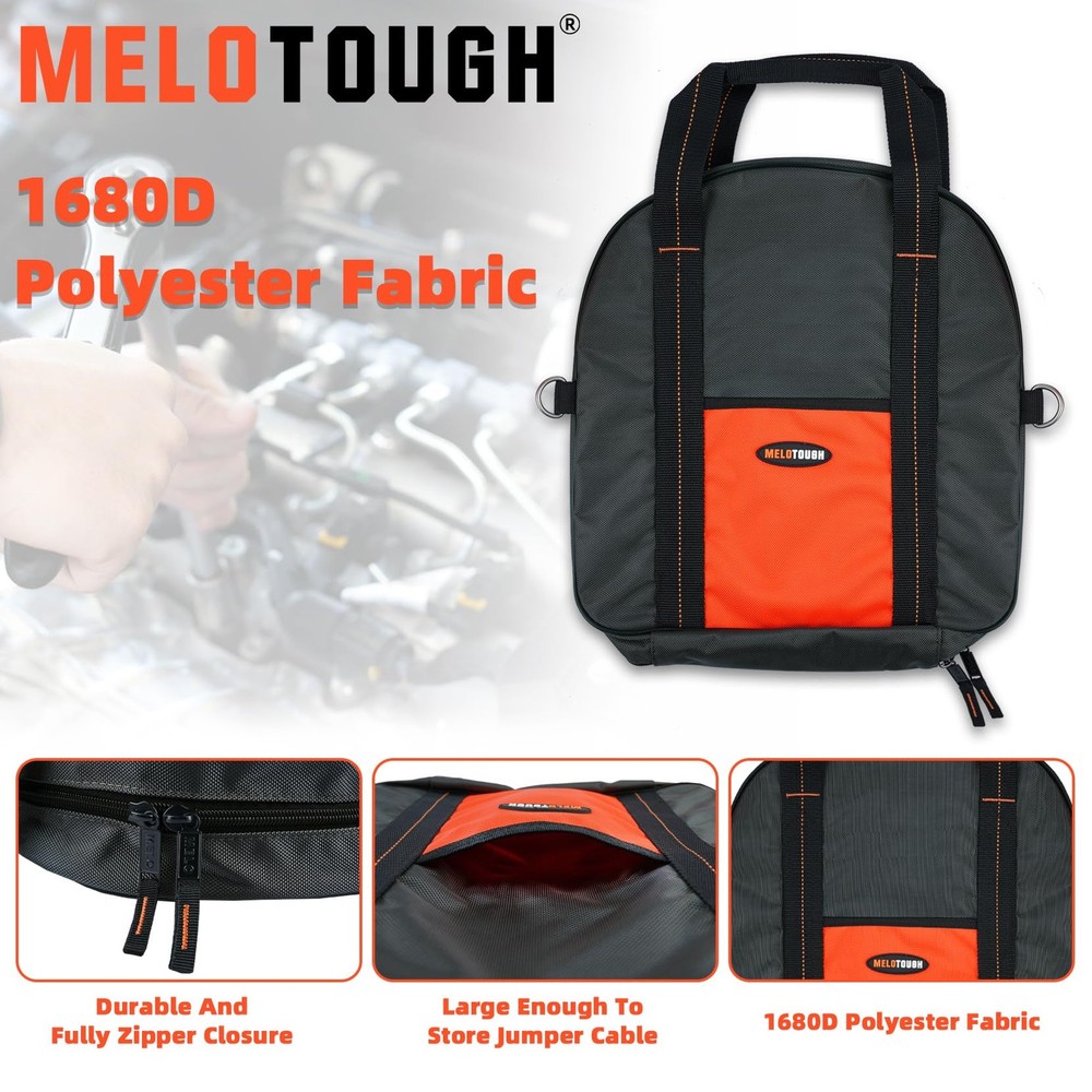 Jumper Cable Bag - 14.5 X 14Tools Cable Bag - Storage Organizer for Cables, ...