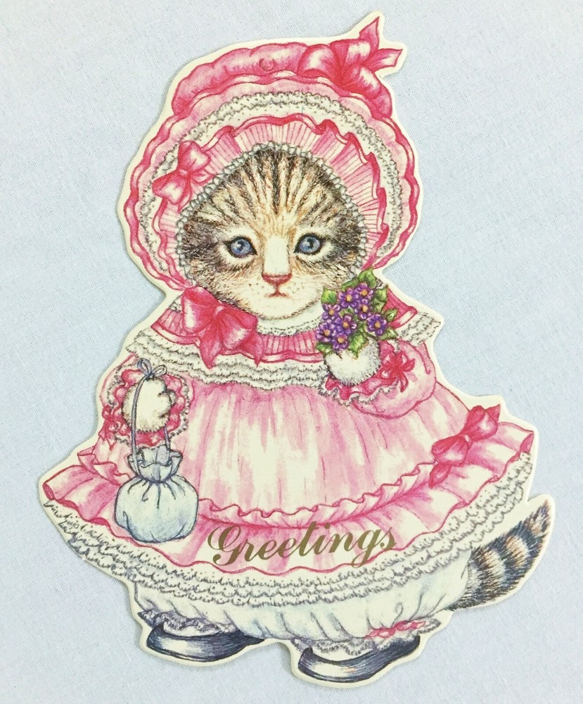 21 Vintage Kitty Cucumber Gift Tags 6 Designs OPEN PACKAGE
