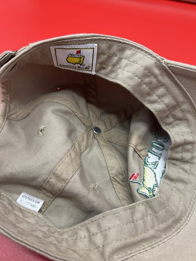 2012 Masters Golf Tournament Hat Cap Strap Back American Needle Khaki Cotton
