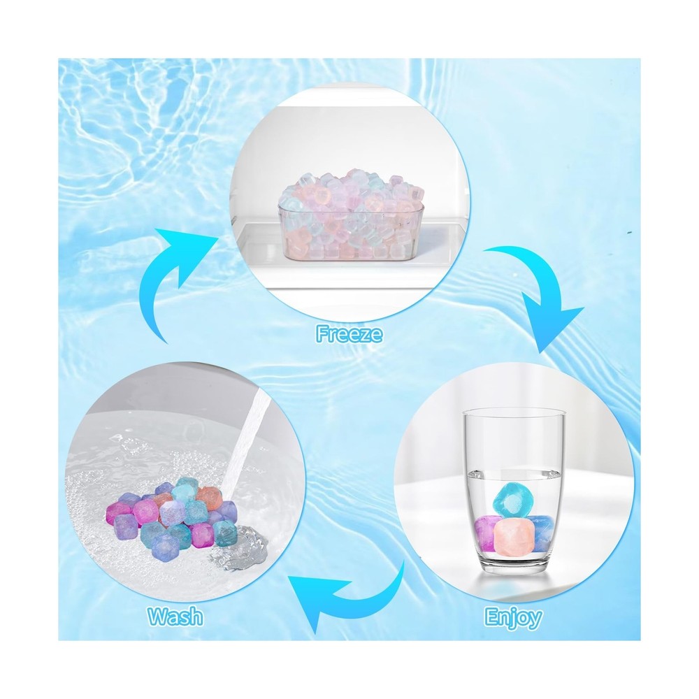 380 Pack Reusable Ice Cube for Drinks - Refreezable Plastic Ice Cubes Without...