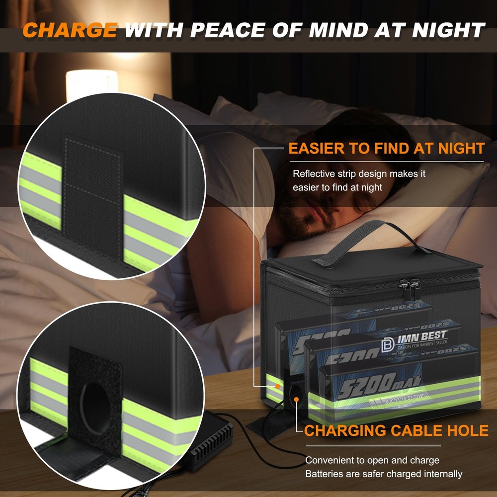 Fireproof Lipo Battery Storage Bag - Large Capacity, Explosion-Proof, Safe