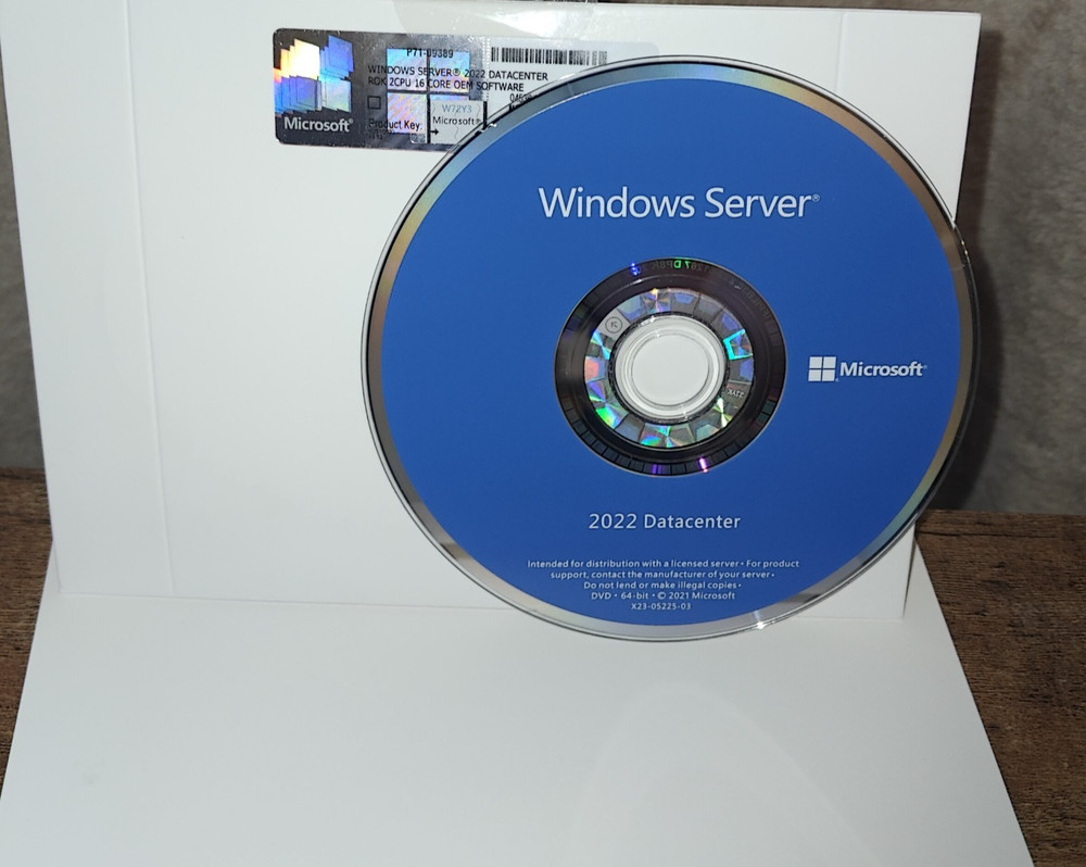 Microsoft Windows Server 2022 Datacenter - 2CPU x 16 Core License (P71-09389)