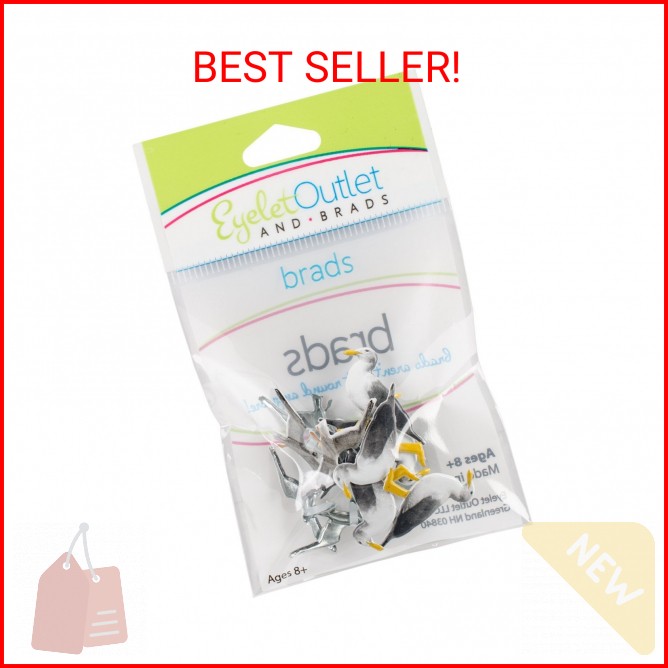 Eyelet Outlet Shape Brads 12/Pkg-Seagull
