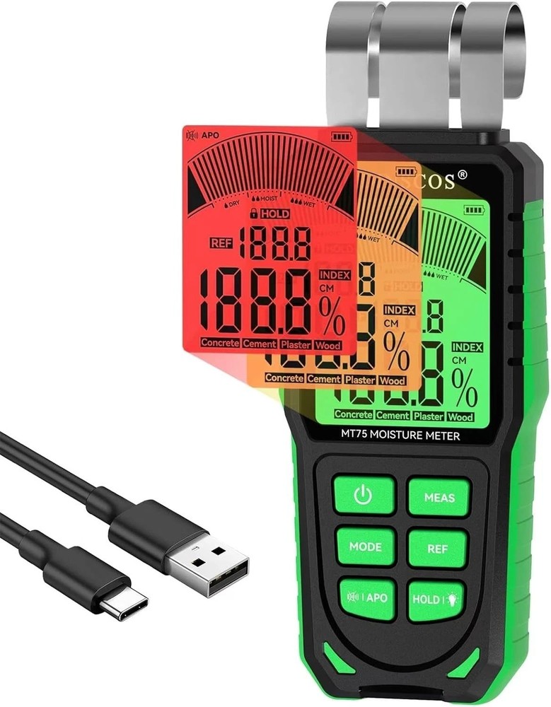 Pinless Digital Moisture Meter for Home and Professional Use with LCD Display