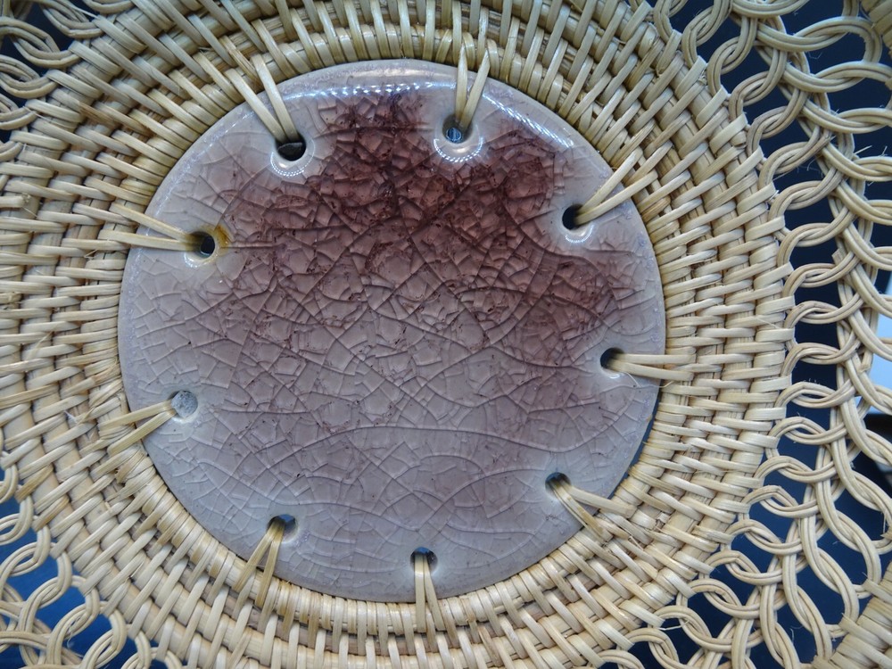 Basket with Ceramic Insert for the Bottom, 6.25" Diameter