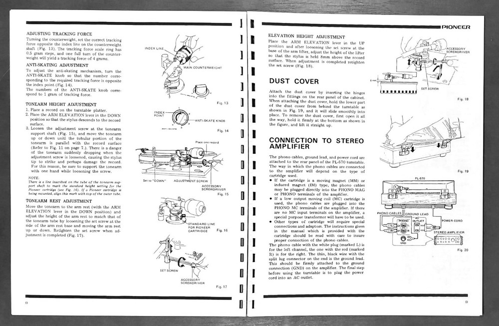 Pioneer PL-570 Turntable Owners Manual
