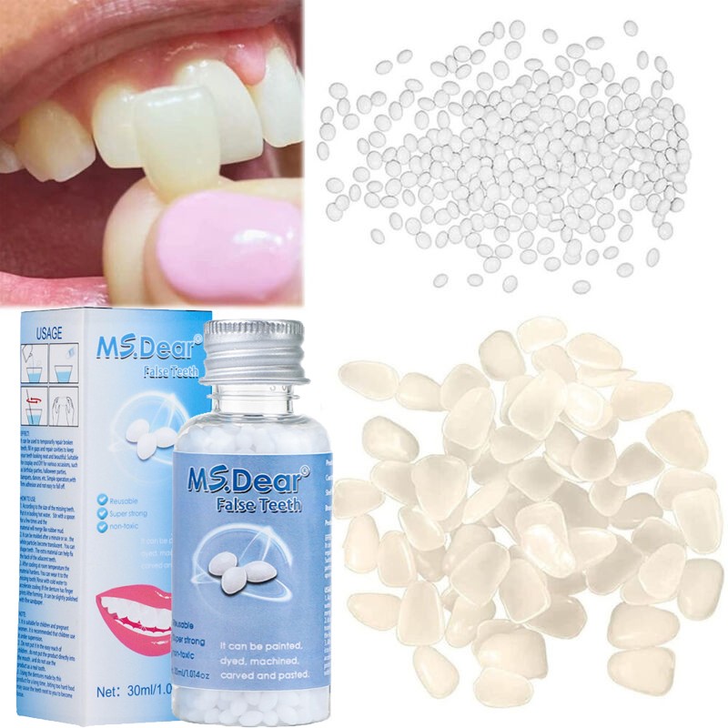 Teeth Repair Temporary Fix Kit Fitting Beads Reusable Fast Moldable False Tooth-