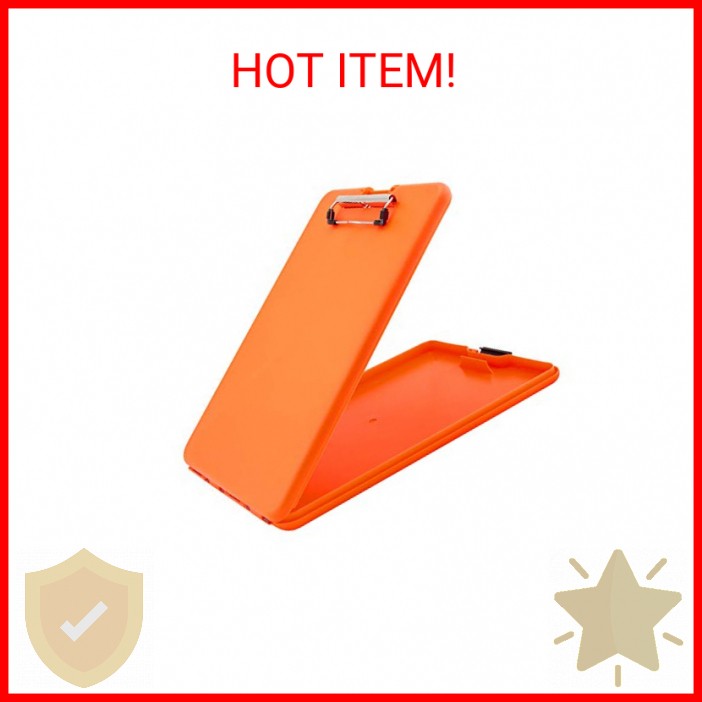 Saunders Bright Orange SlimMate Plastic Storage Clipboard – Letter Size Form Hol