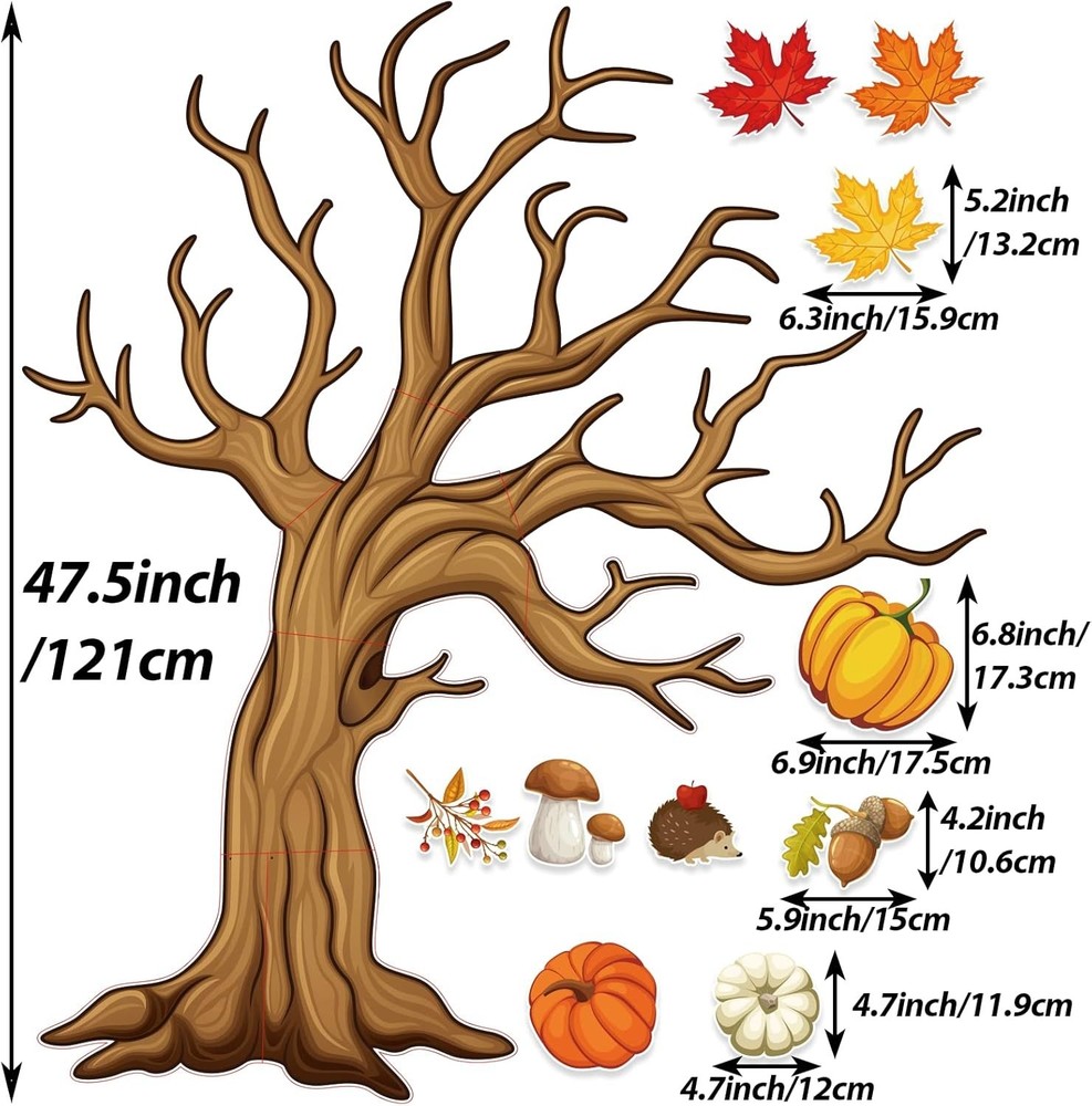 4Ft Big Tree Bulletin Board Set Spring Fall Summer Tree Bulletin Board Decora...
