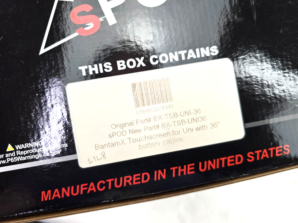 sPOD BantamX Touchscreen Panel 8 Circuit 36" Cable Universal BX-TSB-UNI-36