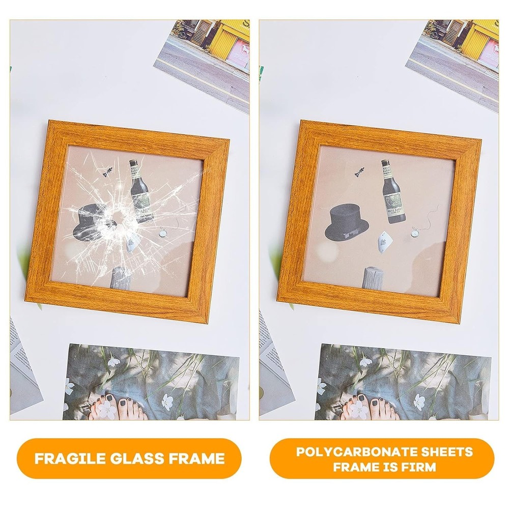 5 Pcs Clear Polycarbonate Sheets 8 x 10 x 0.02 Inch Thin Plastic Sheet Resist...