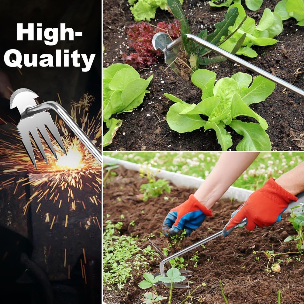 Weed Puller Tool Garden Weed Pulling Tool,Portable Garden Stainless Steel Wee...