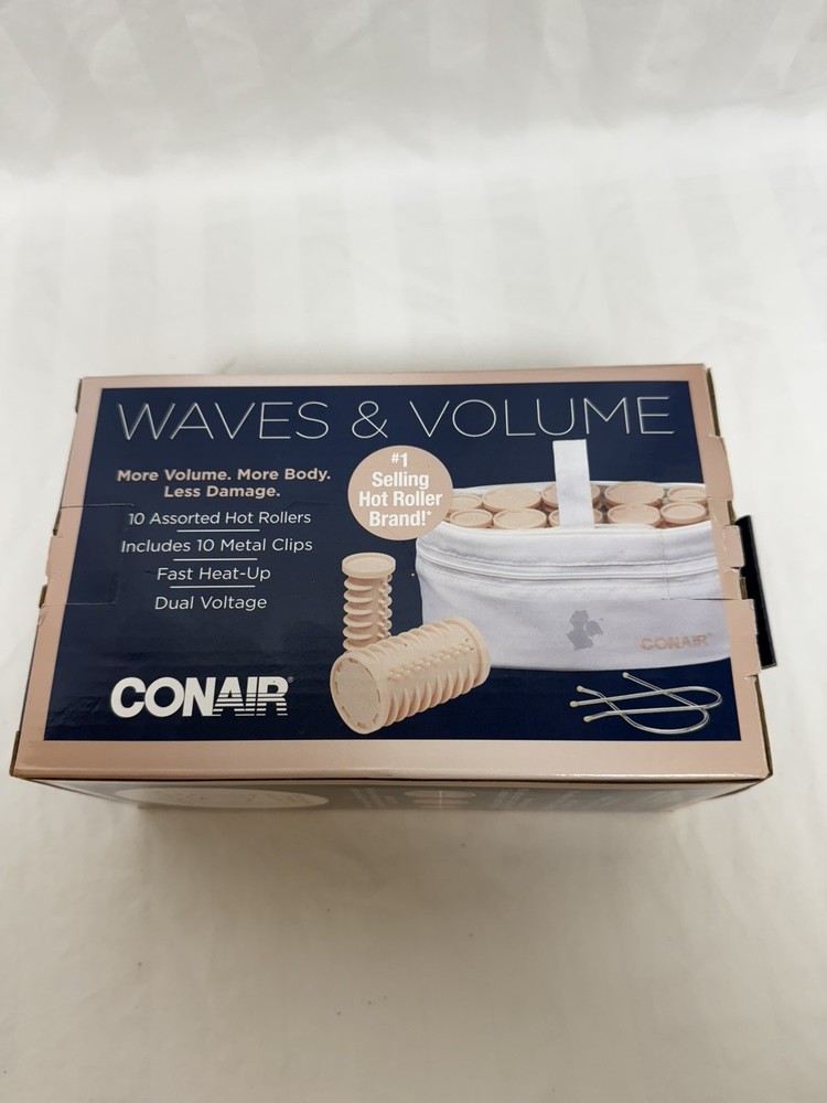 Conair Waves & Volume Compact Hot Rollers 10pc Set HS10XN New in Box
