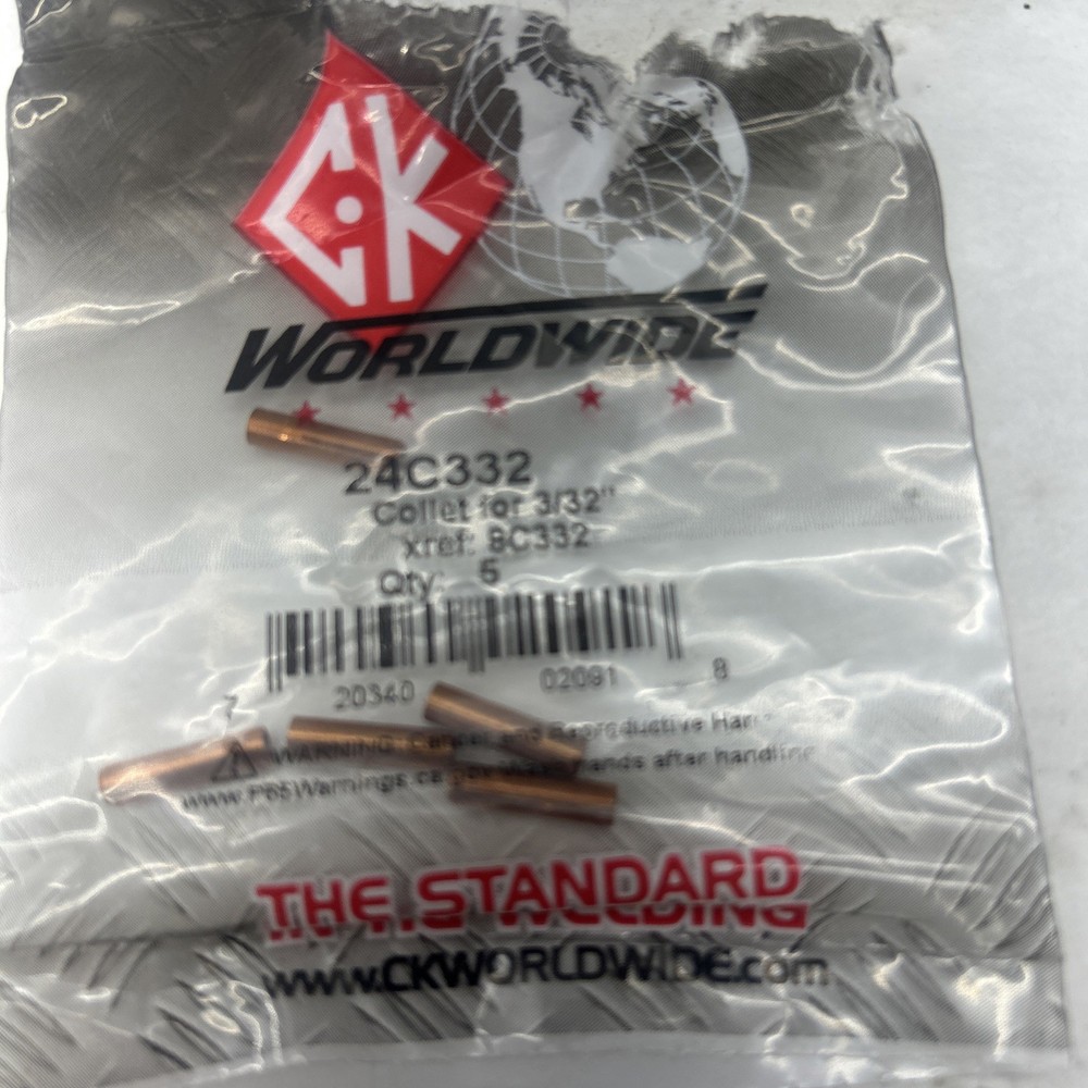 Weldtec 24C332 Collet, 3/32" (2, 4) , 5 Pcs . X Ref. 8c332.