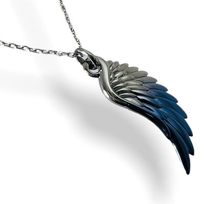 AQUA SILVER Feather Pendant