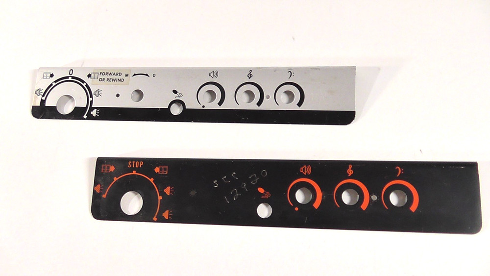 EIKI 16mm PROJECTOR FACE PLATES (2) Eiki Magnetic/Optical sound projectors. RARE
