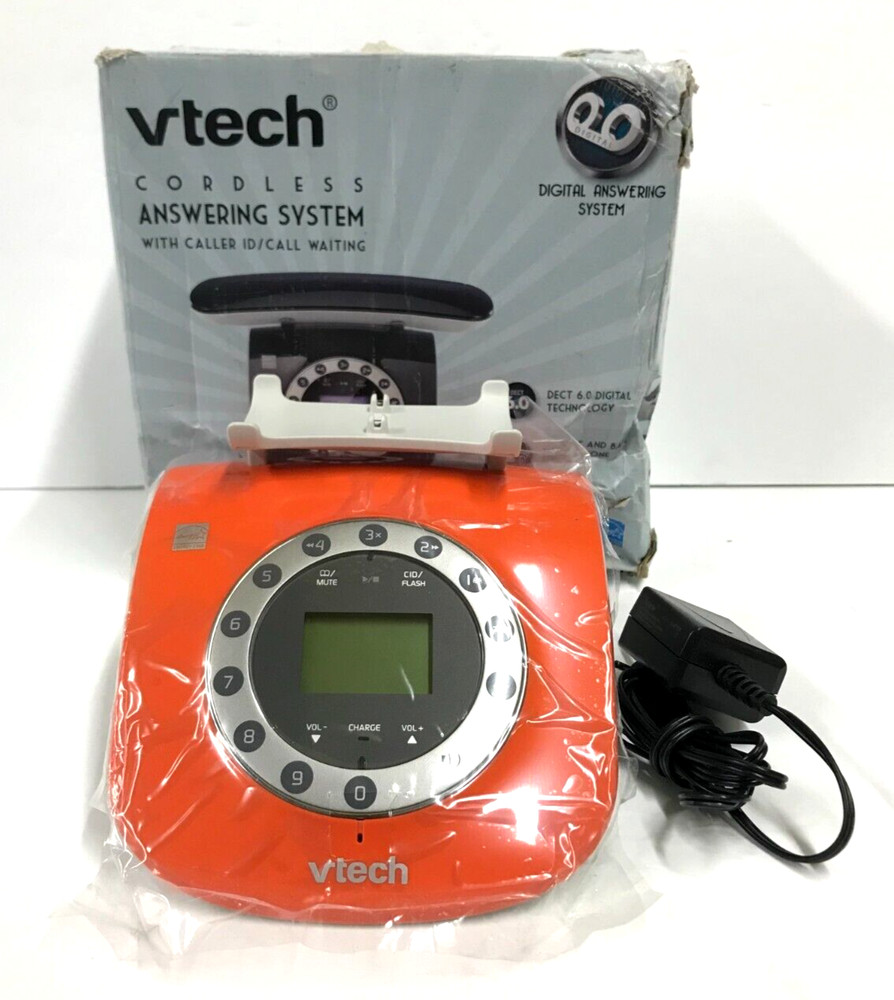 VTech LS6195-13 DECT Retro Cordless Phone, Orange - Base and AC Adapter Only