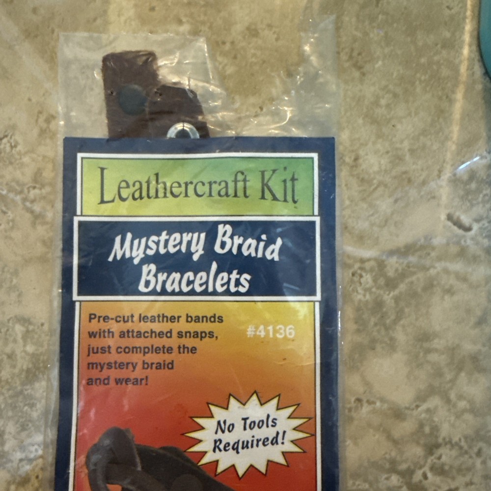 Mystery Braid Bracelets Kit 4136 Pre-Cut Leather Bands No Tools Required