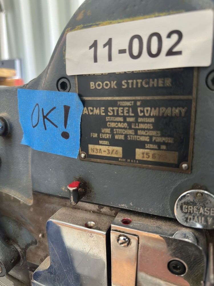 N3A-3/4 BOOK STITCHER, N3A ACME-MORRISON - Working!