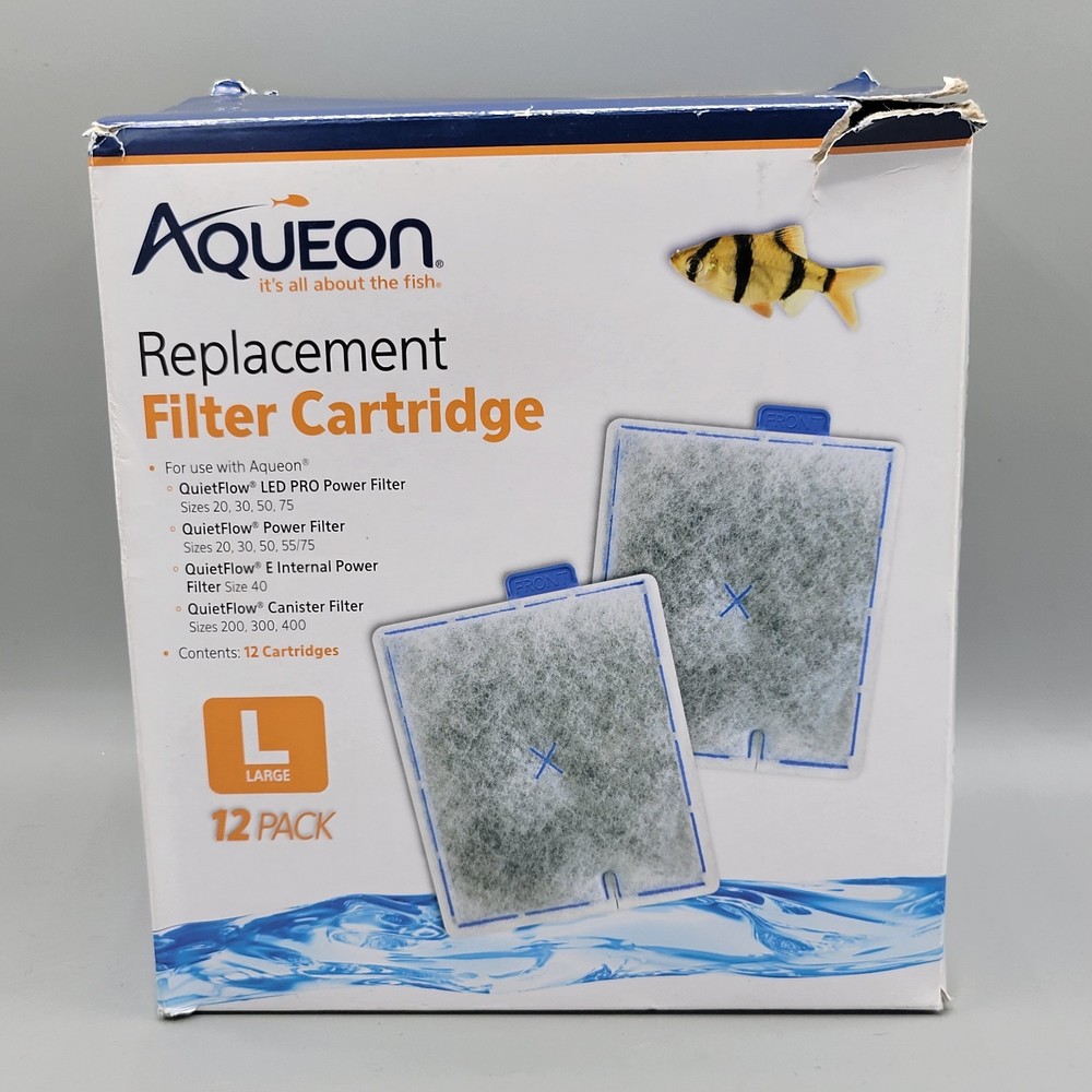 Aqueon QuietFlow Replacement Filter Cartridge Large 12 Pack New Open Box NOB
