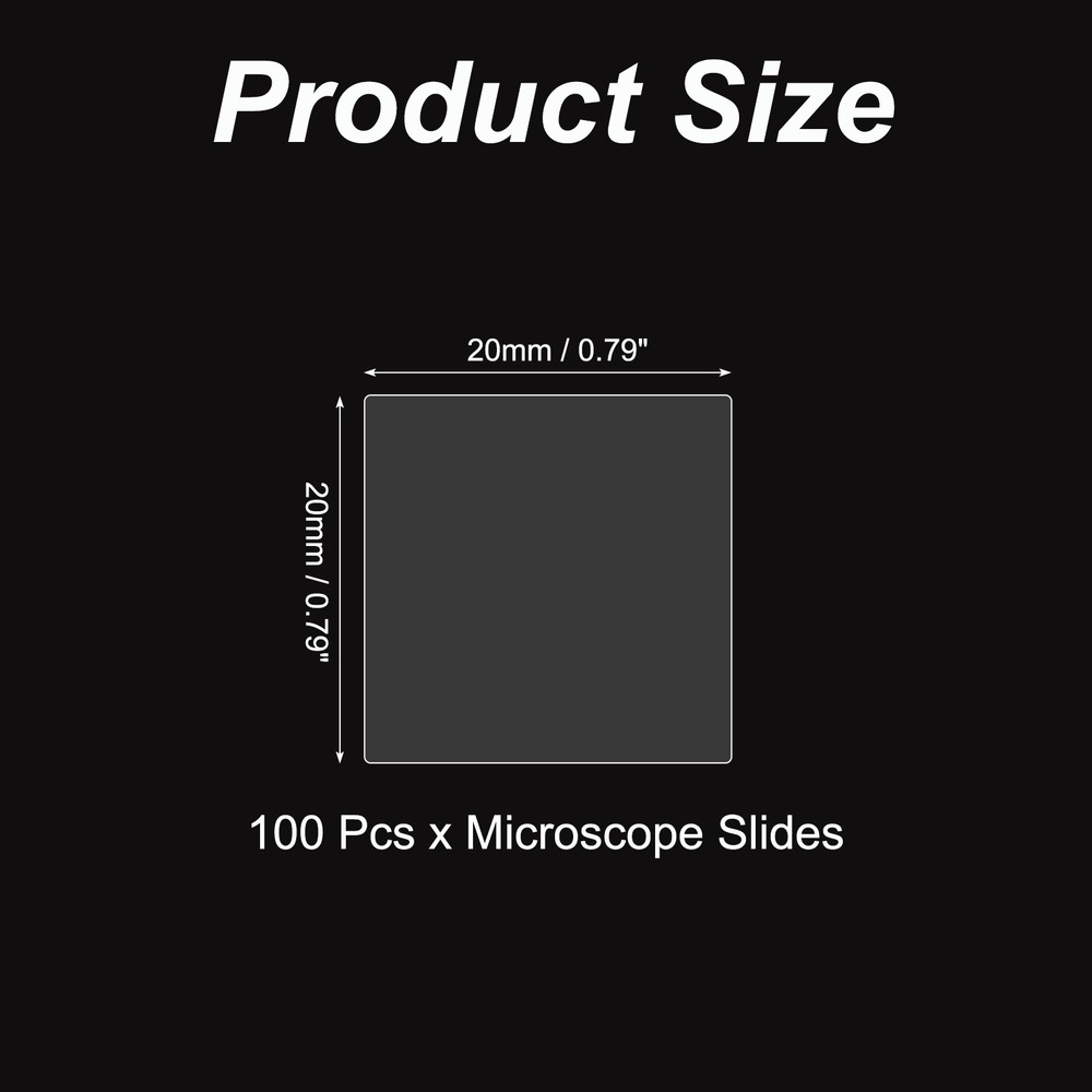 100pcs Microscope Cover Slides, 20x20mm Square