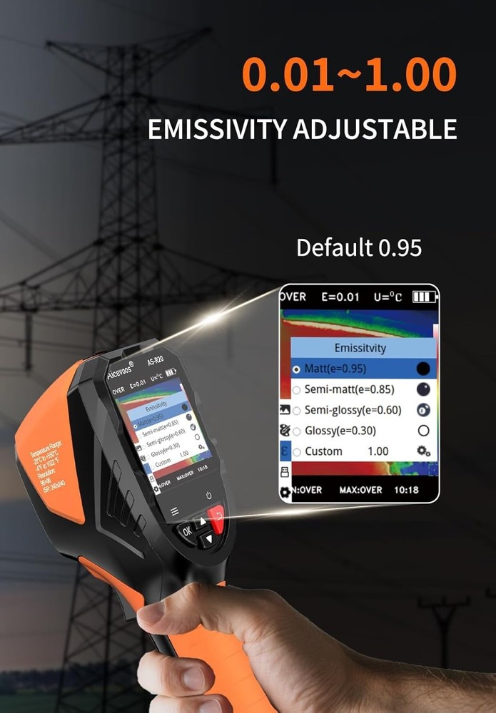 R20 Handheld Thermal Camera - 240x240 Super Resolution, Laser Pointer, 25Hz