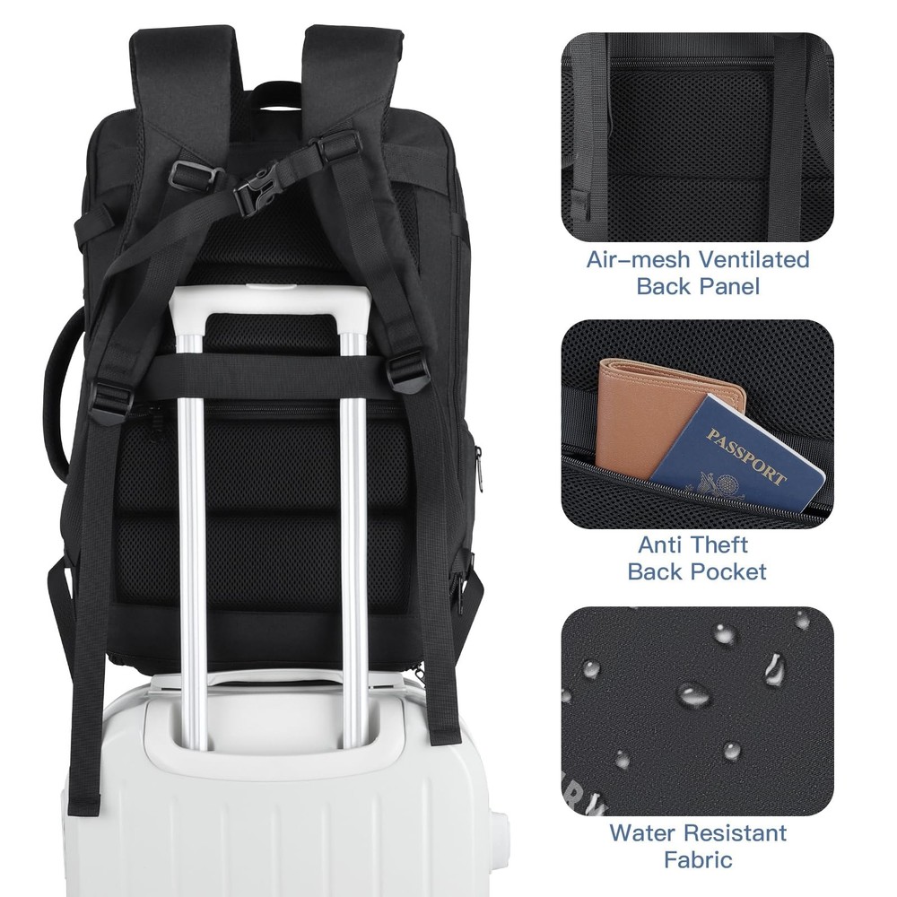 Carry On Backpack, 50L Travel Backpack, Luggage Backpack TSA Flight Approved ...