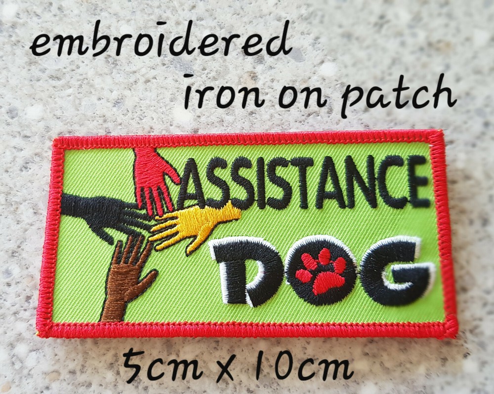assistance dog patch K9 Embroidered iron on green