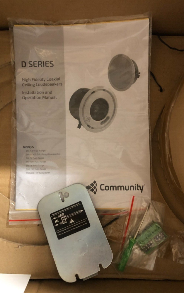 Community D6-B 6.5" 2-Way High Output Ceiling Speaker, Black