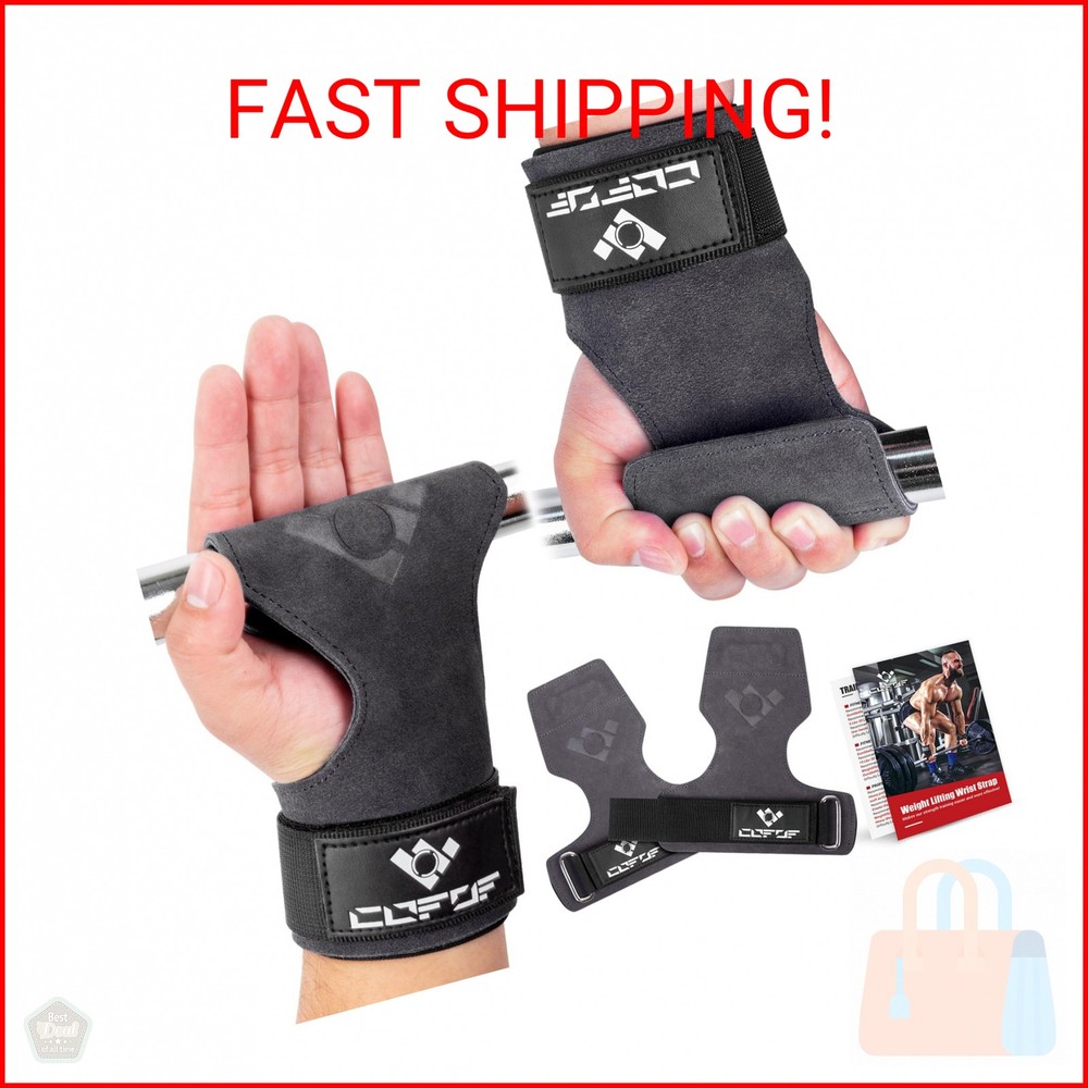 COFOF Weight Lifting Wrist Strap,Double Layer Leather Weightlifting Wrist Strap