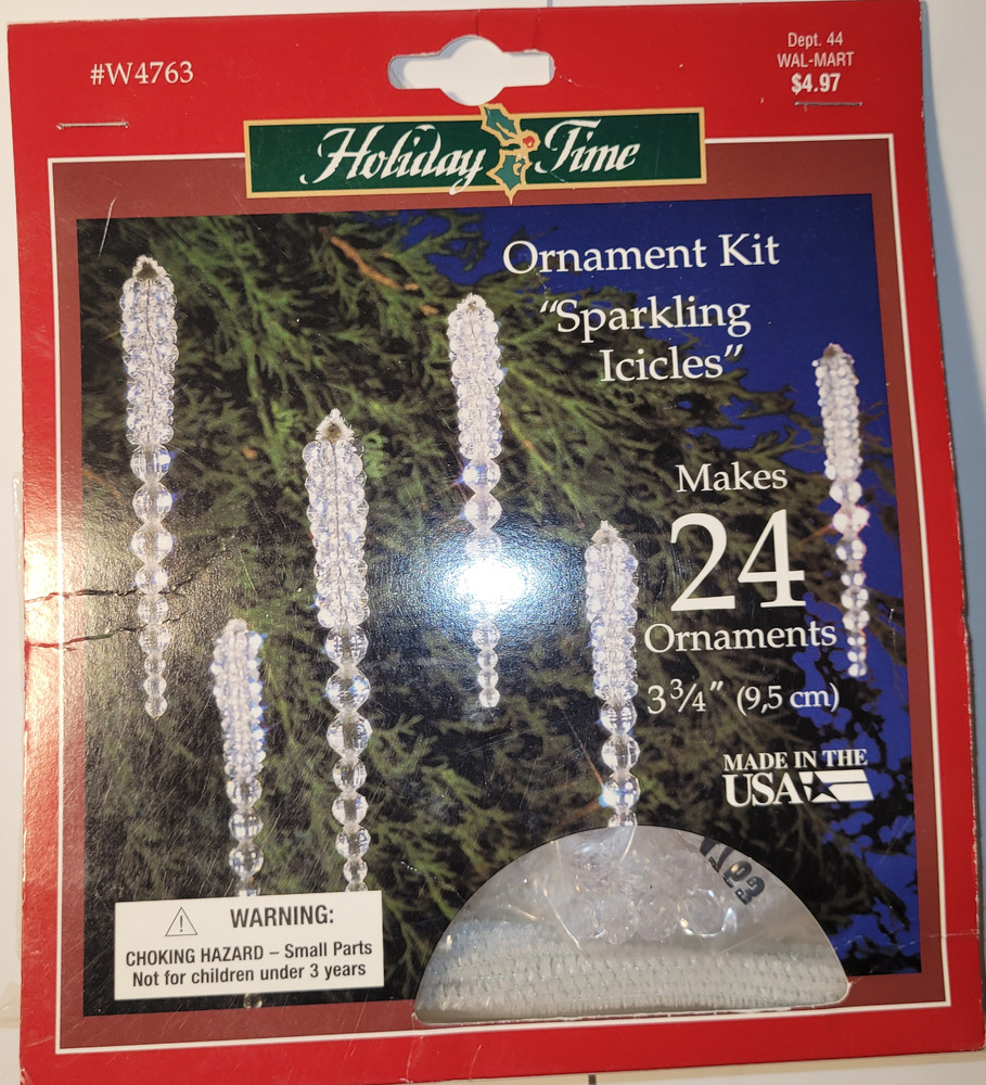 BEADERY Beaded Christmas Ornament Kit Sparkling Icicles