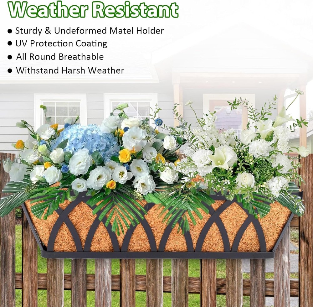 Deck Railing Planter Window Box 3 Pack 24 Inch Deck Balcony Rail Planter W/