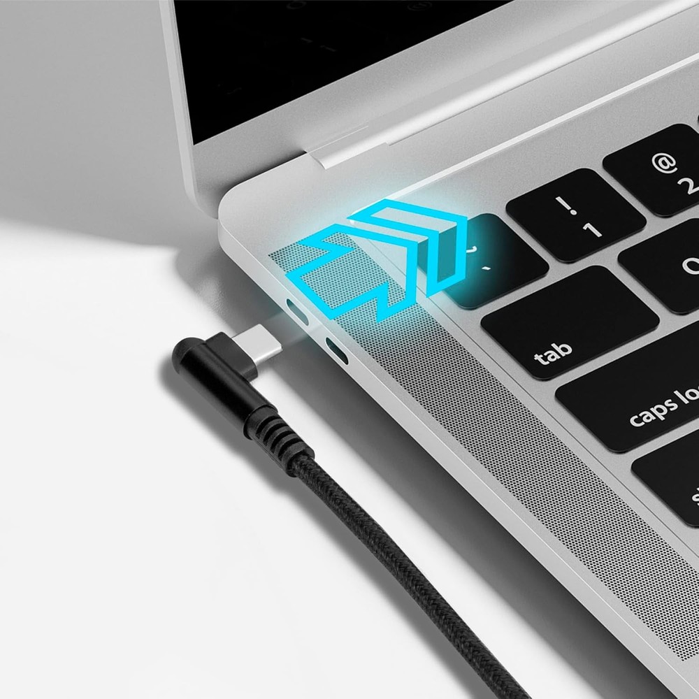 USB Type C Charger Cable 3A, 2-Pack 10ft+10ft Right Angle 90 10FT+10FT, Blue