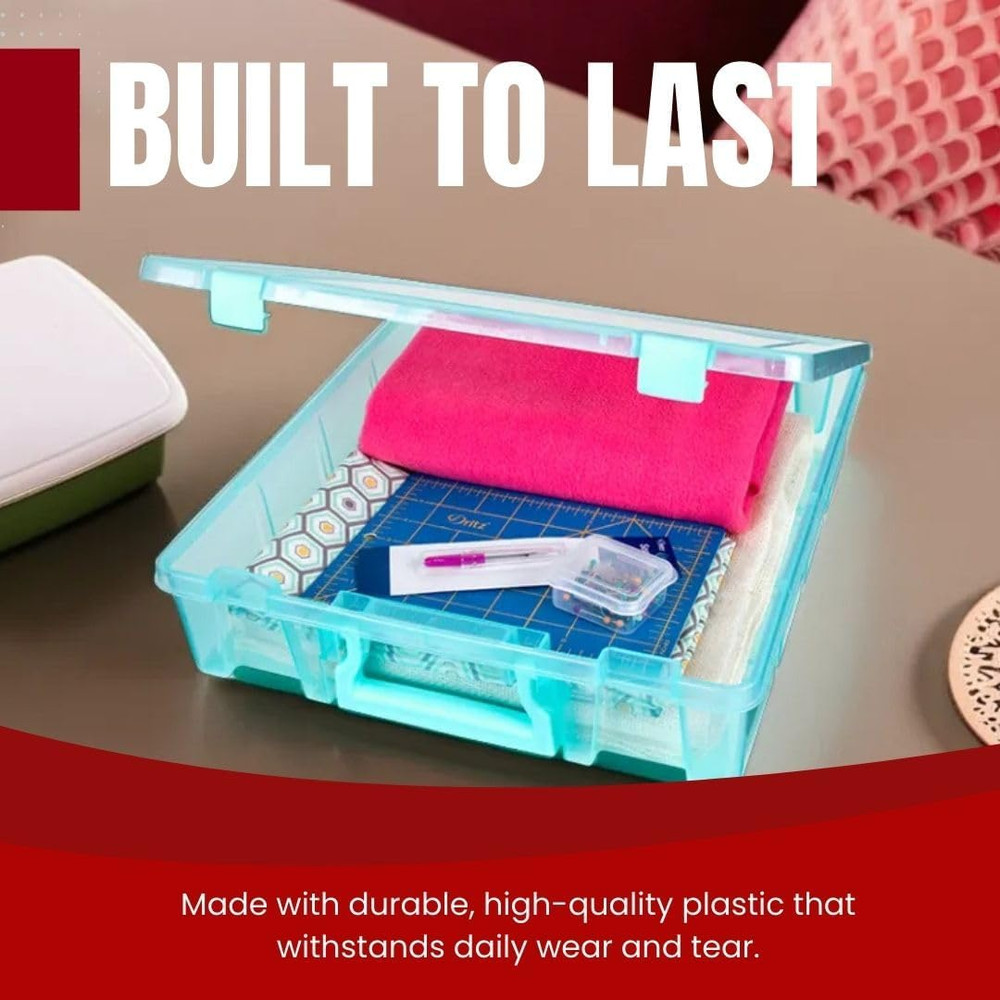 Craft Organizer Box Super Satchel 1 Compartment Storage Case Aqua 1 Pack