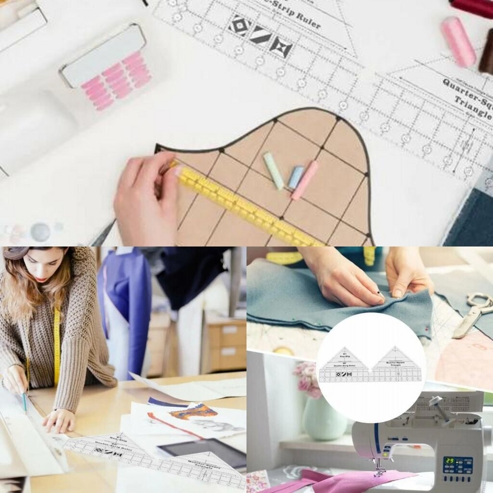 3 Size 60 Degree Acrylic Quilting Templates Sewing Patchwork Ruler DIY Crafts