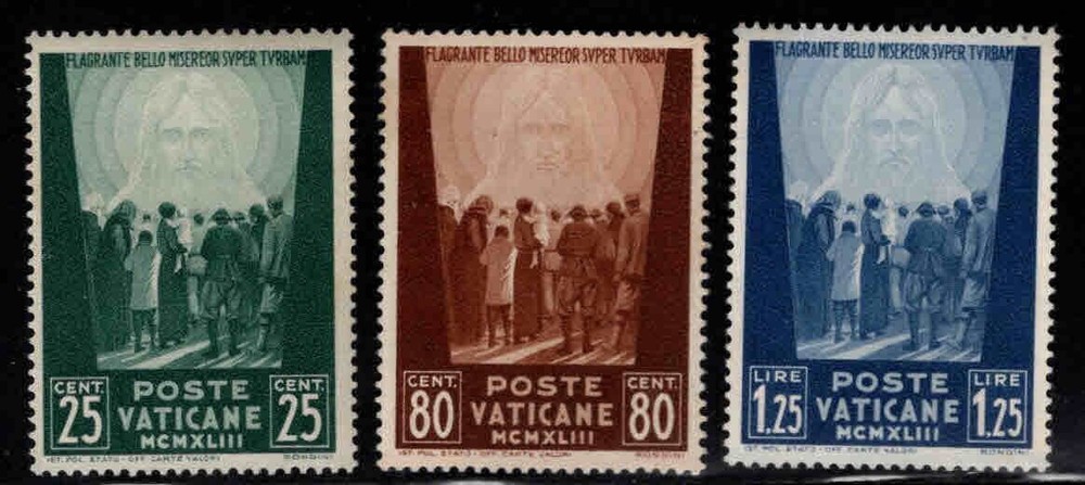 Vatican #Mi96-Mi98 Mint 1944 War Relief Christ [84-86]