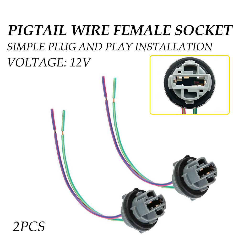 7440 Bulb Pigtail Wire Female Front Socket Turn Signal Light Harness Connector