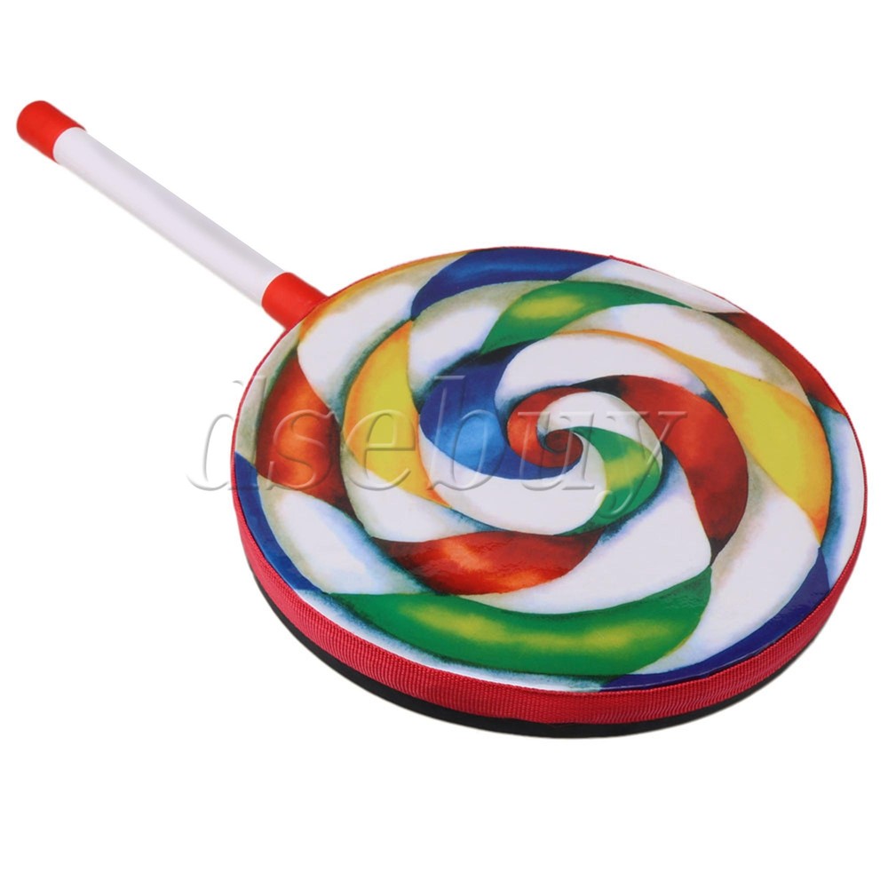 7.9" Lollipop Shape Drum Percussion Musical Instruments with Candy Drumstick